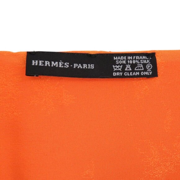 HERMES Authentic Orange Silk Scarf